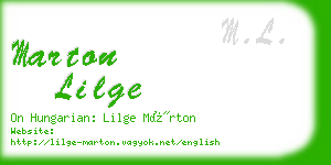 marton lilge business card